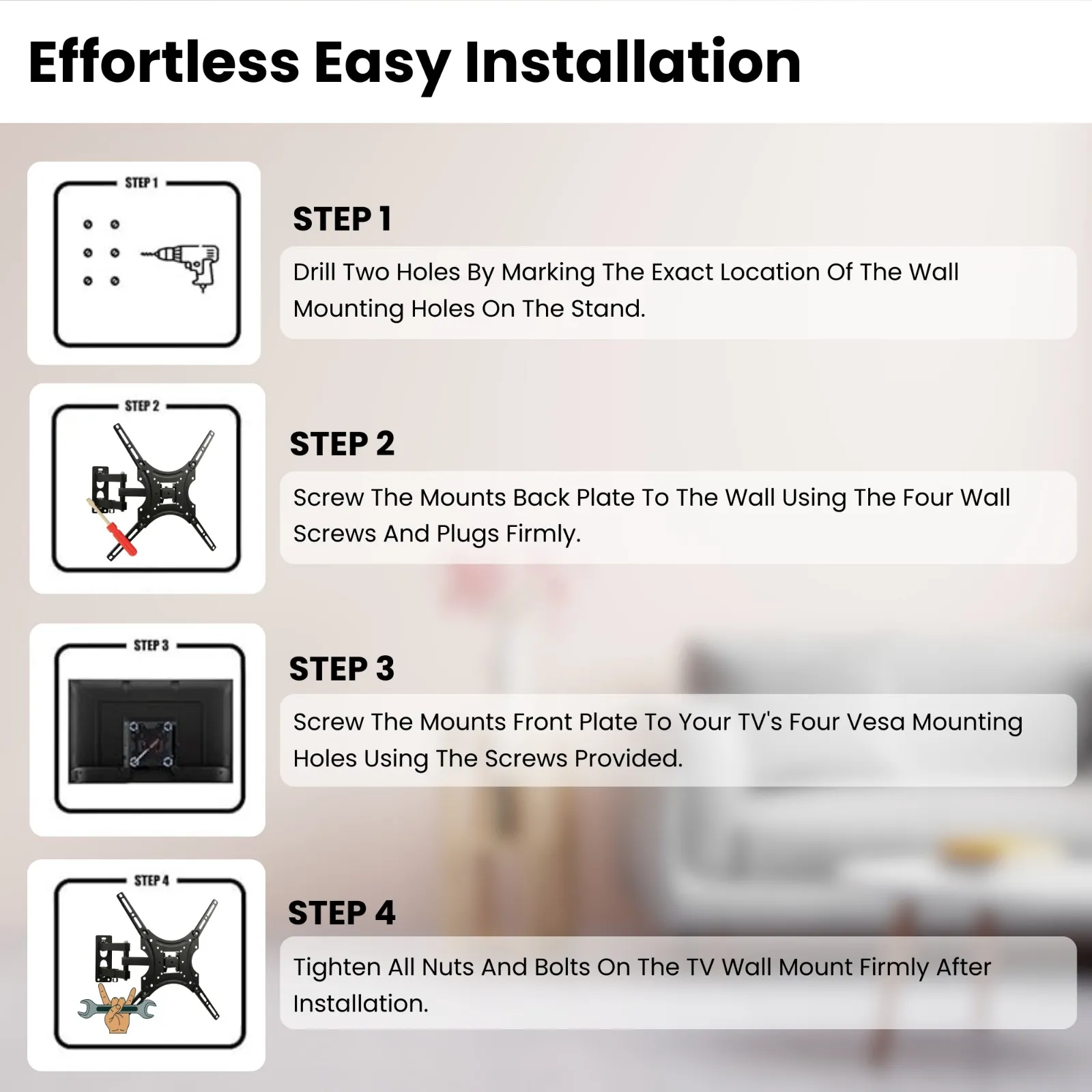 Wall Mount Kit 32" To 55" | Moveable and Adjustable view 6